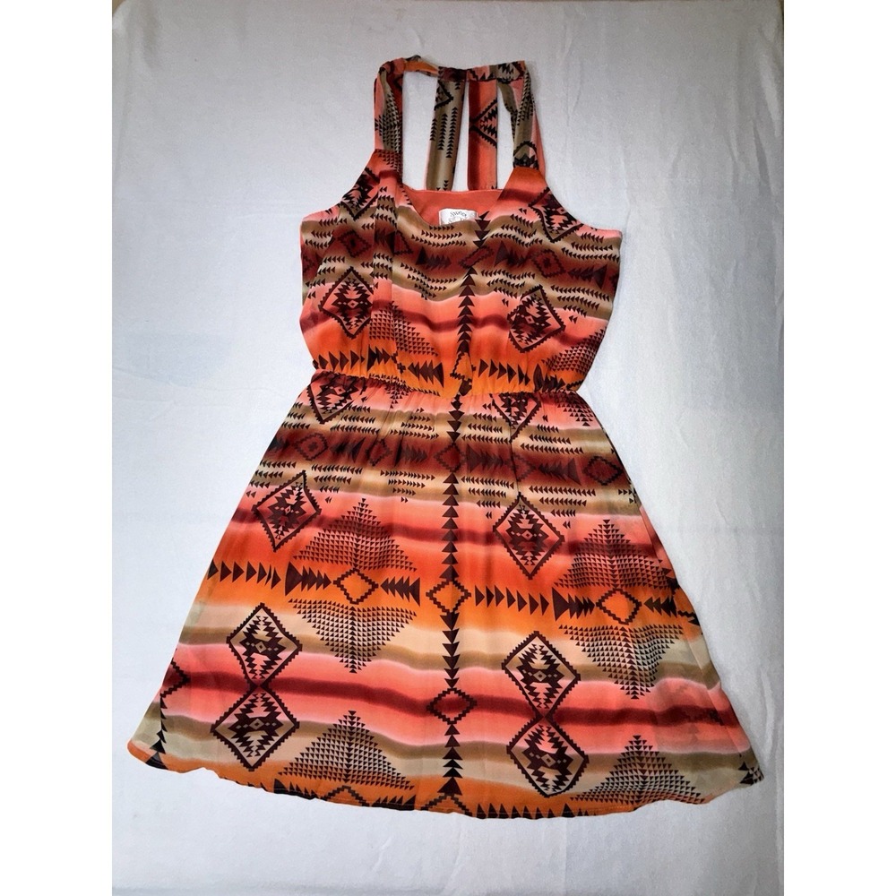 Sweet Storm Womens Aztec Print Strapy Back Fit & Flare Mini Tank Dress Size M
